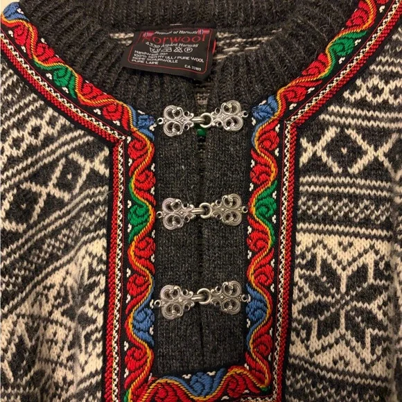 Vintage Norwool of Norway Sweater with Clasp Buttons - Picture 3 of 4